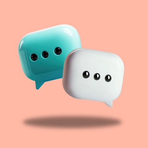 two chat bubbles symbolize a work chat