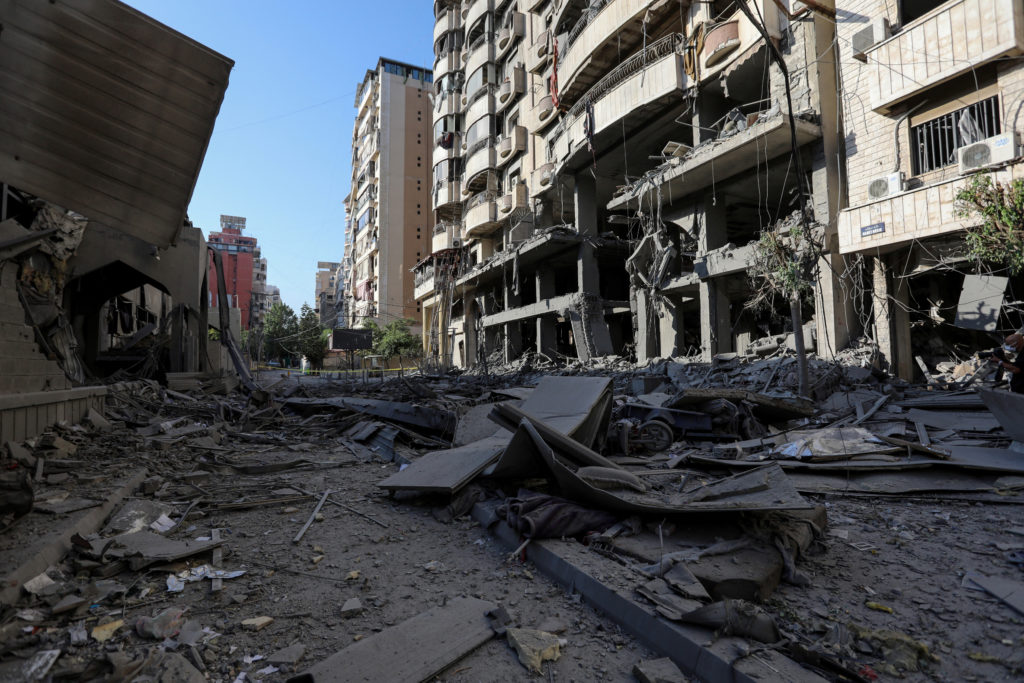 Aftermath of Israeli strikes on Beirut's southern suburbs