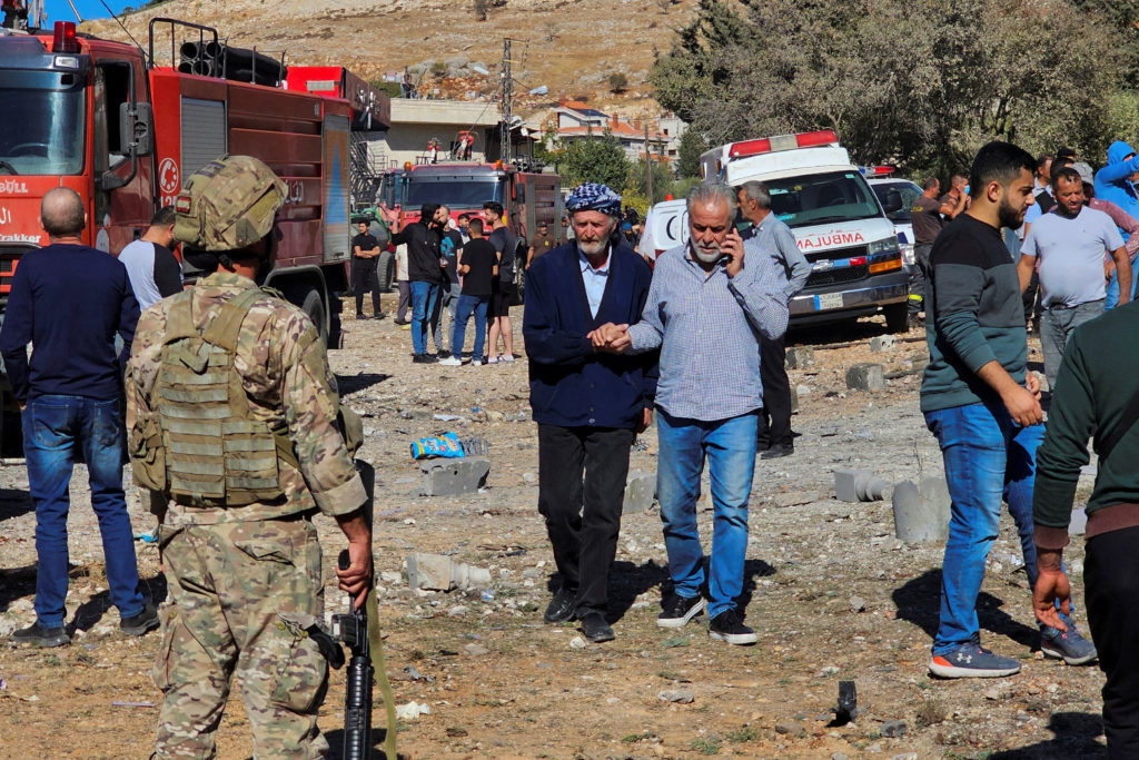 Aftermath of Israeli strike on Baaloul, in the western Bekaa Valley