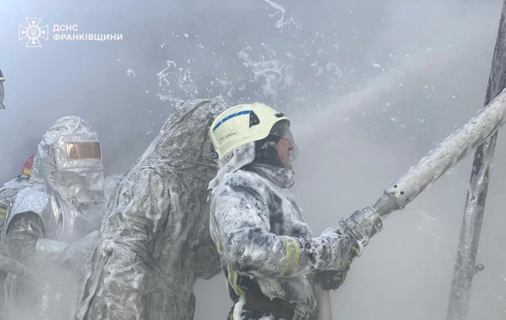 Aftermath of a Russian missile attack in Ivano-Frankivsk region