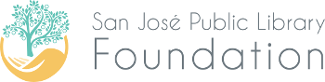 San Jose Public Library Foundation Logo - Hand mit Baum wächst daraus