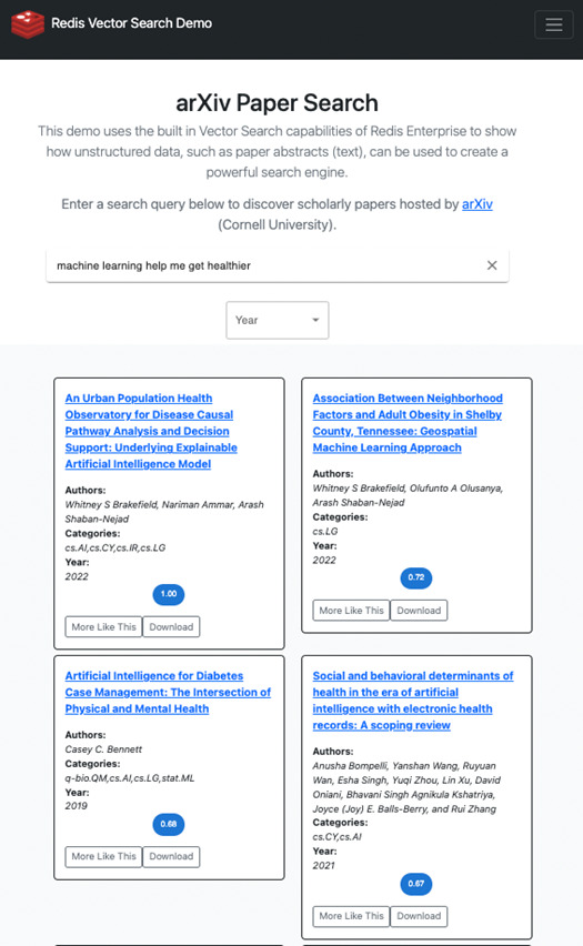 Vector search capabilities of Redis