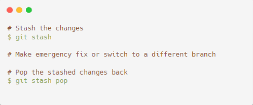 Stashing uncommitted changes