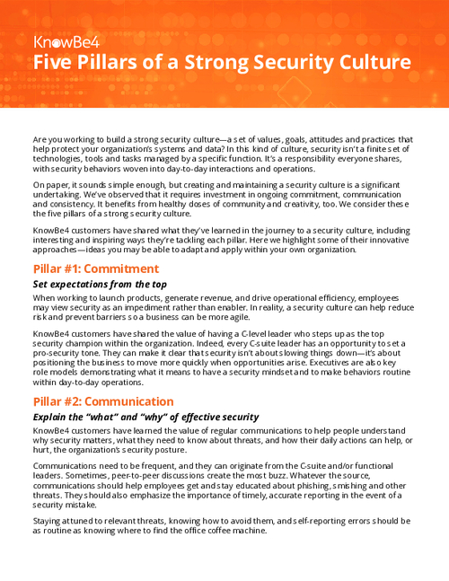 Five Pillars of a Strong Security Culture