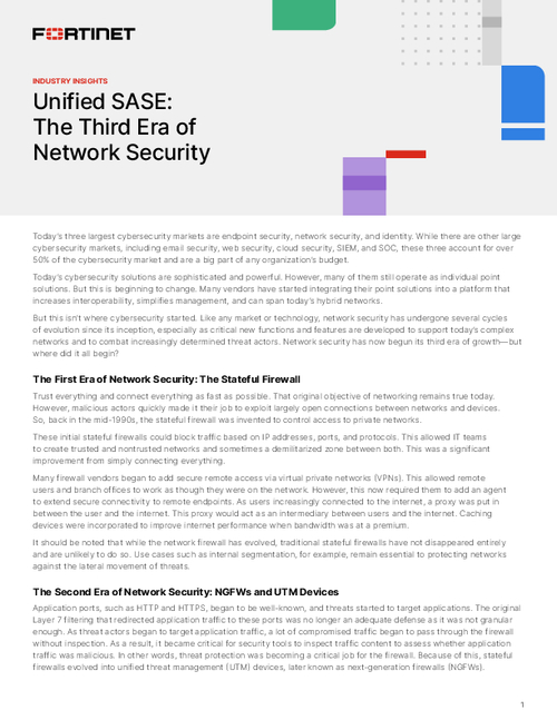 Unified SASE: The Third Era of Network Security