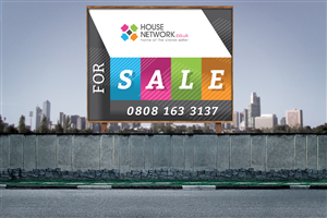 Estate agent needs for sale board design to match their modern approach to selling home.  | Signage Design by Intro Base