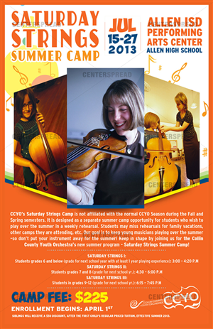 Poster Design by CENTERSPREAD for Collin County Youth Orchestra | Design #1536959