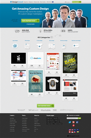 Landing Page-Design von NumberFour für DesignCrowd LLC | Design #5677675