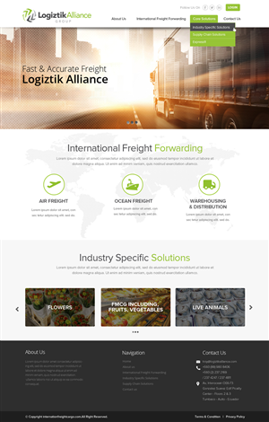 International freight forwarder experienced in perishable handling needs a web design | Web Design by OM