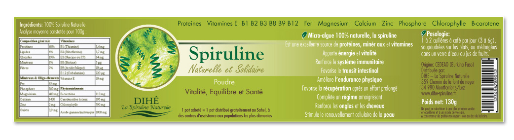 Packaging Design by Milena for Dihé - La spiruline naturelle | Design #1731152