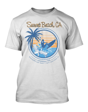 Ocean Themed  Sunset Beach T - Shirts   | T-shirt Design by 777SKY