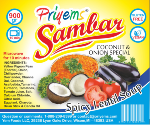 Lentil and Vegetable Soup (Sambar) Product Label Design | Label Design by Polina_pro