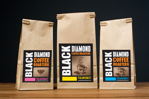 Black Diamond Coffee Bean Labels | Label Design by Sucre