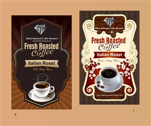 Black Diamond Coffee Bean Labels | Label Design by Maestroto