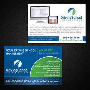 Driving School Software postcard design | Postkarten-Design von Mon01