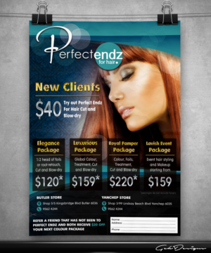 upmarket hair salon Double sided design flyer/A1 poster  | Flyer Design by G3K