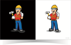 Roofer Cartoon Character Mascot Design | Mascot Design by r-toha