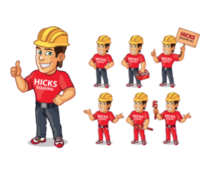 Roofer Cartoon Character Mascot Design | Mascot Design by GAGU