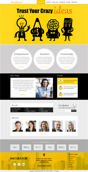 Incubator Website | Web Design by Mayank Patel