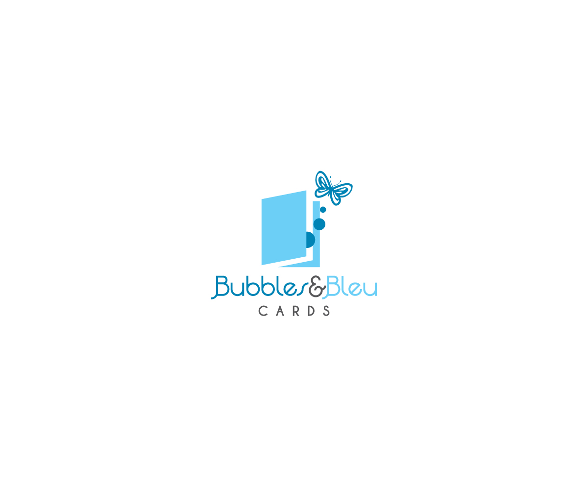 Logo Design by Dzains for Bubbles & Bleu Cards | Design #7280476