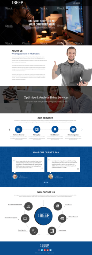 1 Page for Computer Repair Website | Web Design by OM