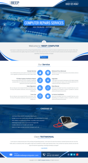 1 Page for Computer Repair Website | Web Design by Sbss