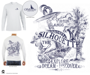 T-shirt design for guests and crew on our Caribbean sailboat, Silhouette | T-shirt Design by lisa