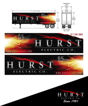 Hurst Electric Graphic design for advetisment on 18 wheeler trailer  | Signage Design by StudioD™