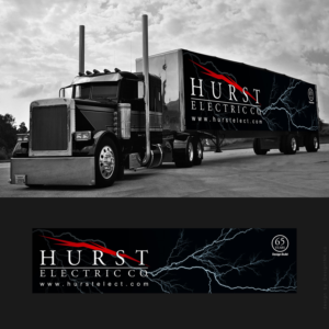 Hurst Electric Graphic design for advetisment on 18 wheeler trailer  | Signage Design by AU9USTO