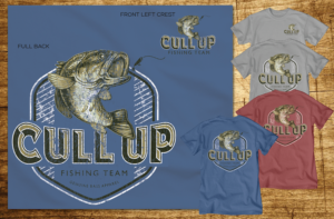 Cull Up fishing shirt bass tournament fishing | T-shirt Design by CoffeeBreak88