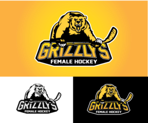 Grizzlys (main text)  Female Hockey (sub text) | Logo Design by ackocar