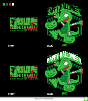 Halloween Reptile Cartoon Design for Light Color Garment   | T-Shirt-Design von Fatboy Graphic