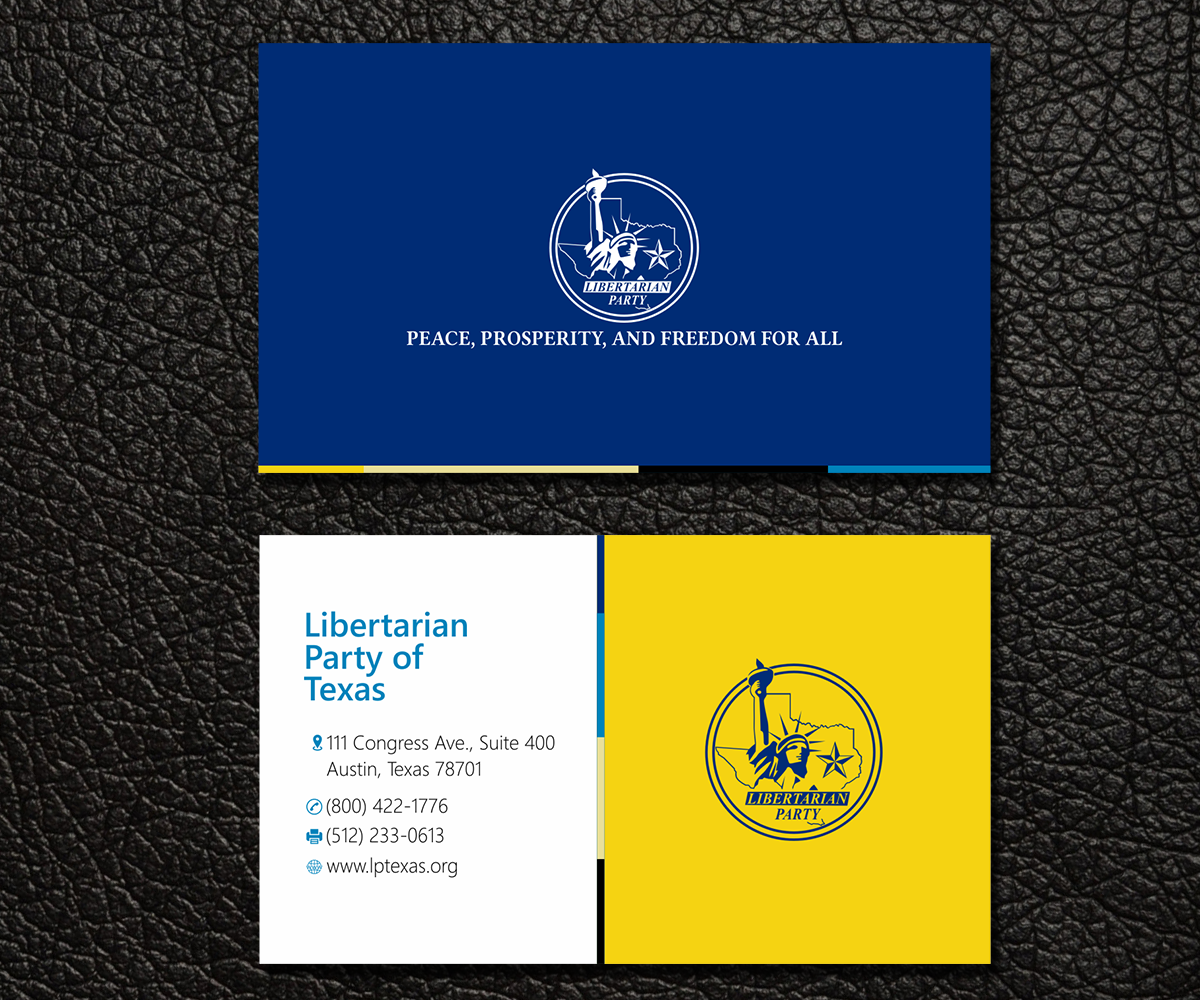 Business Card Design by Ernest Owusu for Libertarian Party of Texas | Design #7683655