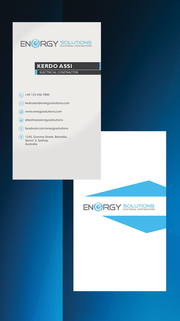 Business Card Design by Expert Designer for Energy solutions electrical  | Design #7722356