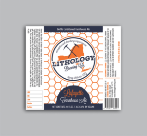 Beer Bottle Label, Lithology Brewing, Lafayette Farmhouse | Etikett-Design von The Freelance Designer