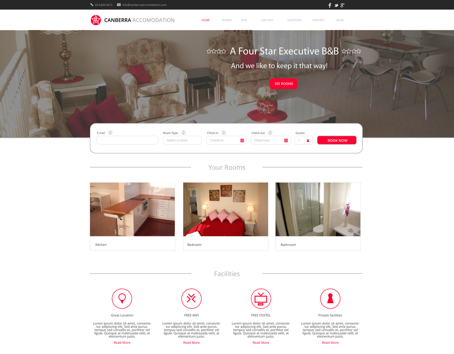 Web-Design von Designer Mate für Canberra Short Term & Holiday Accommodation | Design #7945701