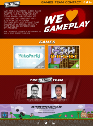 Indie game company Retroid Interactive needs a new Web Design | Web Design by Noche designs