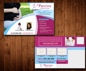 PRISTINE OB-GYN CARE POSTCARD DESIGN FOR MASSIVE MARKETING CAMPAIGN | Postcard Design by Designers Hub