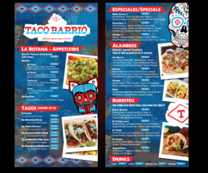 Taco Barrio, Mexican Restaurant Menu | Menu Design by Monsterish