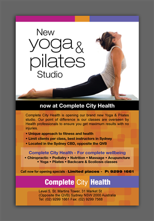 Flyer Design for new yoga and pilates studio for Health care centre | Flyer-Design von laxman2creative