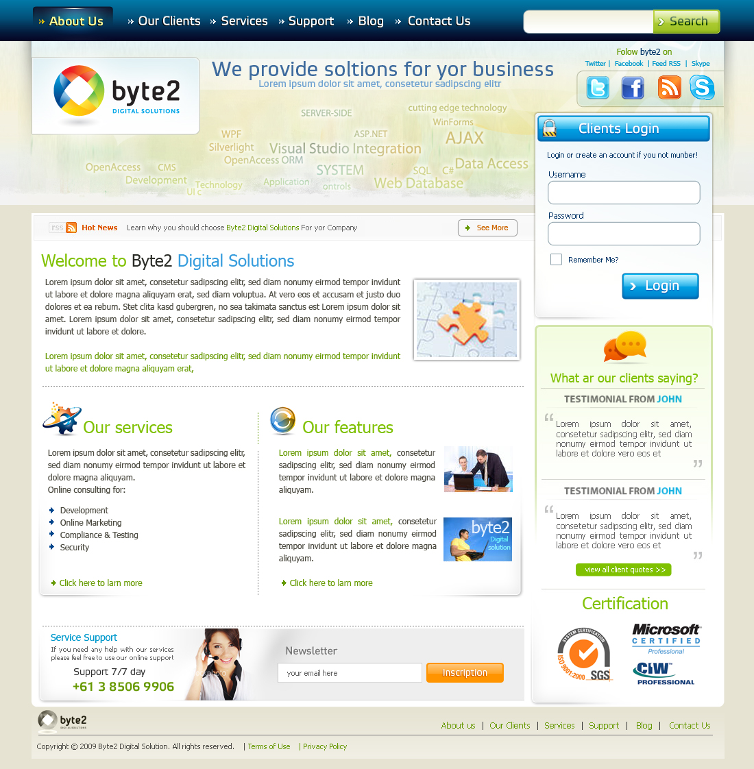 Web-Design von mouallem zoheir für Byte 2 Digital Solutions | Design #14530