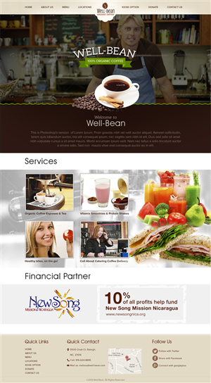 Well-Bean Coffee Kiosks Webdesign project | Web-Design von Mayank Patel