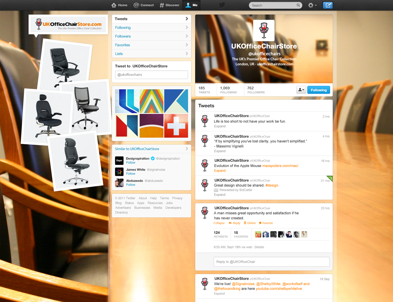 Twitter Design by nisarzenith for UK Office Chair Store | Design #2059800