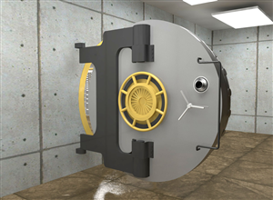 3d safety deposit vault scene