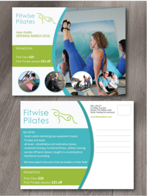 FitWise Pilates Postcard for marketing( non mailer) | Postkarten-Design von alex989