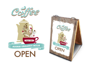 Coffee and hot drinks advert on A-Board | Advertisement Design by designshart