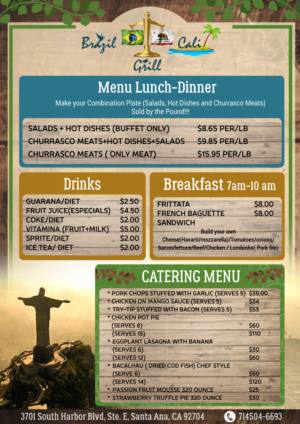 Menu Design by ordelya.nicole for Brazilian Cali Grill LLC | Design #9612015