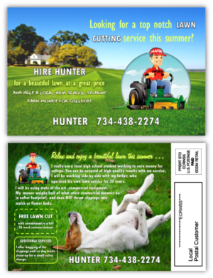 Hunter's Lawn Service needs a postcard design | Postcard Design by citygirl17