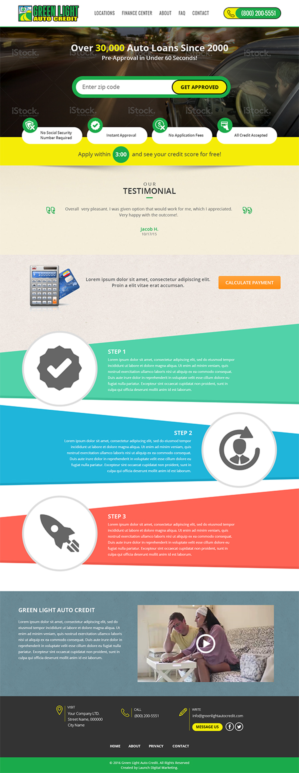 Green Light Auto Credit Home Page | Web Design by RupalTechno