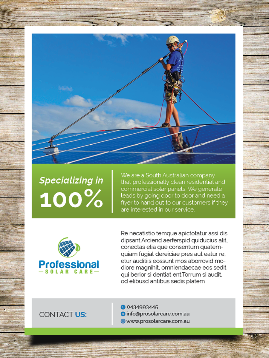 Flyer-Design von Masha K für Professional Solar Care | Design #9713398